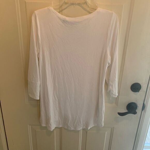 Chico’s 3/4 Sleeve White top size 1 or Small - Picture 3 of 5